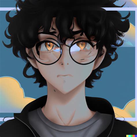 anime curly hair guy